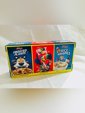 Kellogg’s 3 Pack 100 Piece Puzzle Set RoseArt Frosted Flakes Froot Loops